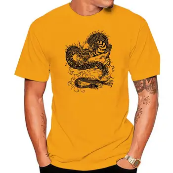 Расслабленная Рубашка Dragon для Мужчин, Футболка с Трафаретным Принтом, Мягкий и удобный Повседневный Подарок для Мужчин, мужская футболка