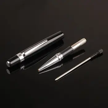 Роскошная мини-металлическая шариковая ручка с роликом 1,0 мм Черного цвета для делового письма, Канцелярские школьные принадлежности