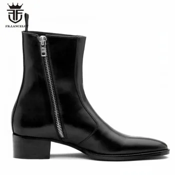 Роскошные Мужские ботинки Harry Waytt из натуральной кожи с высоким берцем ручной работы на танкетке, боковая молния, Англия, Мужская обувь Bota Chelsea