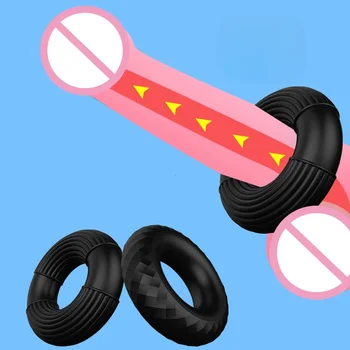 Силиконовое кольцо для пениса, фиксирующее кольца для задержки спермы, для мужчин, для геев, для задержки эякуляции, Мягкое кольцо, секс-игрушка для взрослых, мужской мастурбатор, кольцо для члена