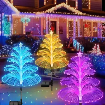Солнечные Медузообразные фонари 7 Изменяющих цвет солнечных садовых фонарей Водонепроницаемый наружный декор для рождественского украшения двора и сада