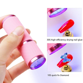 Сушилка для ногтей Mini с 9 светодиодными лампами Фонарик УФ-лампа Портативная Гелевая Маска для ногтей Быстросохнущий Инструмент для маникюра