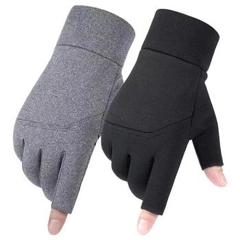 Теплые спортивные перчатки на открытом воздухе, перчатки с сенсорным экраном на 2 пальца для катания на лыжах, пеших прогулок.