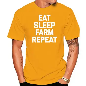 Футболка Eat Sleep Farm Repeat с забавной надписью 