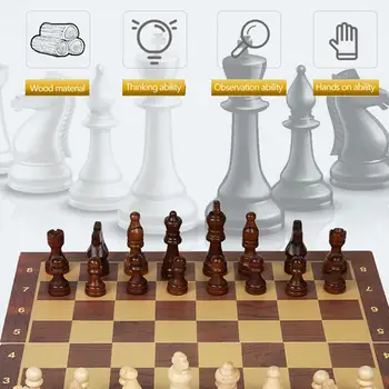 Футляр для деревянных шахматных фигур 3 в 1 Настольная игра Набор шахматных досок Портативная Складная коробка разных размеров для взрослых Детей Начинающих