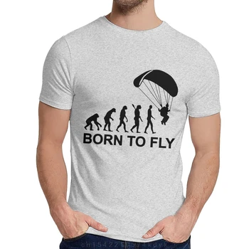 Хорошая Хлопковая Футболка Для прыжков С парашютом Born To Fly Унисекс С Графическим Принтом В Молодежном стиле, Модная Футболка Homme С круглым вырезом
