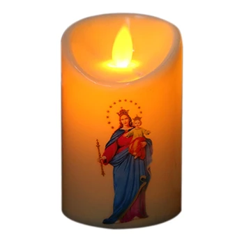 Церковное украшение со свечами Иисуса Христа, Священное чайное украшение для домашних животных, безопасное украшение для воспламенения от пожара