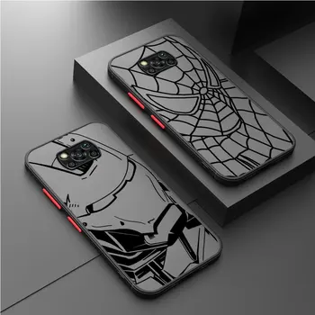 Чехол для Xiaomi Poco X3 NFC X4 GT X5 Pro M3 X4 Pro M5s M5 C40 X3 Pro F3 Capa Cover Marvel Avengers comics Человек-Паук Матовый