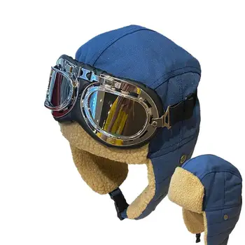 Шапочка-пилот для взрослых, Шапочка с защитными очками, Регулируемая Шапочка С защитными очками, Многофункциональный костюм Пилота для взрослых Для альпинизма